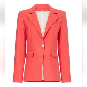 Veronica Beard Sedgwick Red One Button Jacket Size 4 RTR Rent The Runway Flaws
